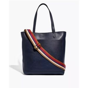Madewell The Zip-Top Medium Transport Tote: Rainbow Webbing Strap Edition